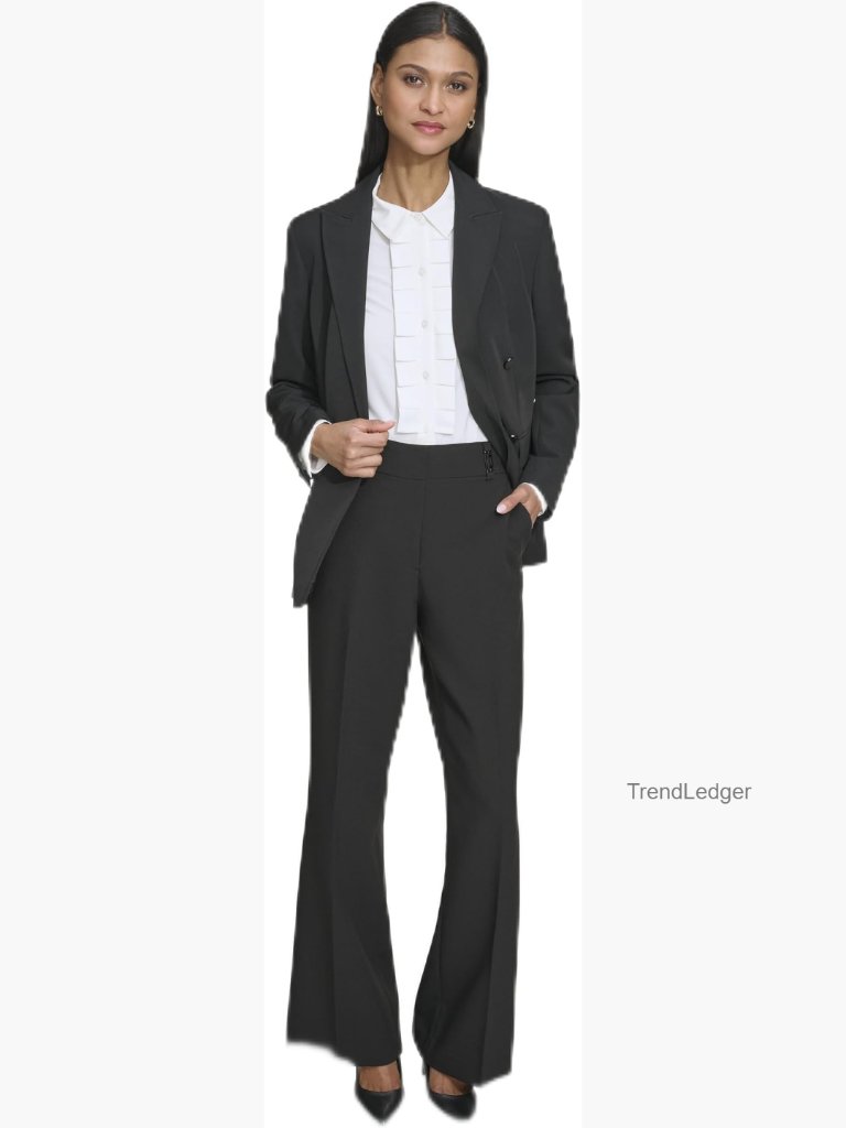 Double Breasted Suit Blazer - Notch Collar Pockets